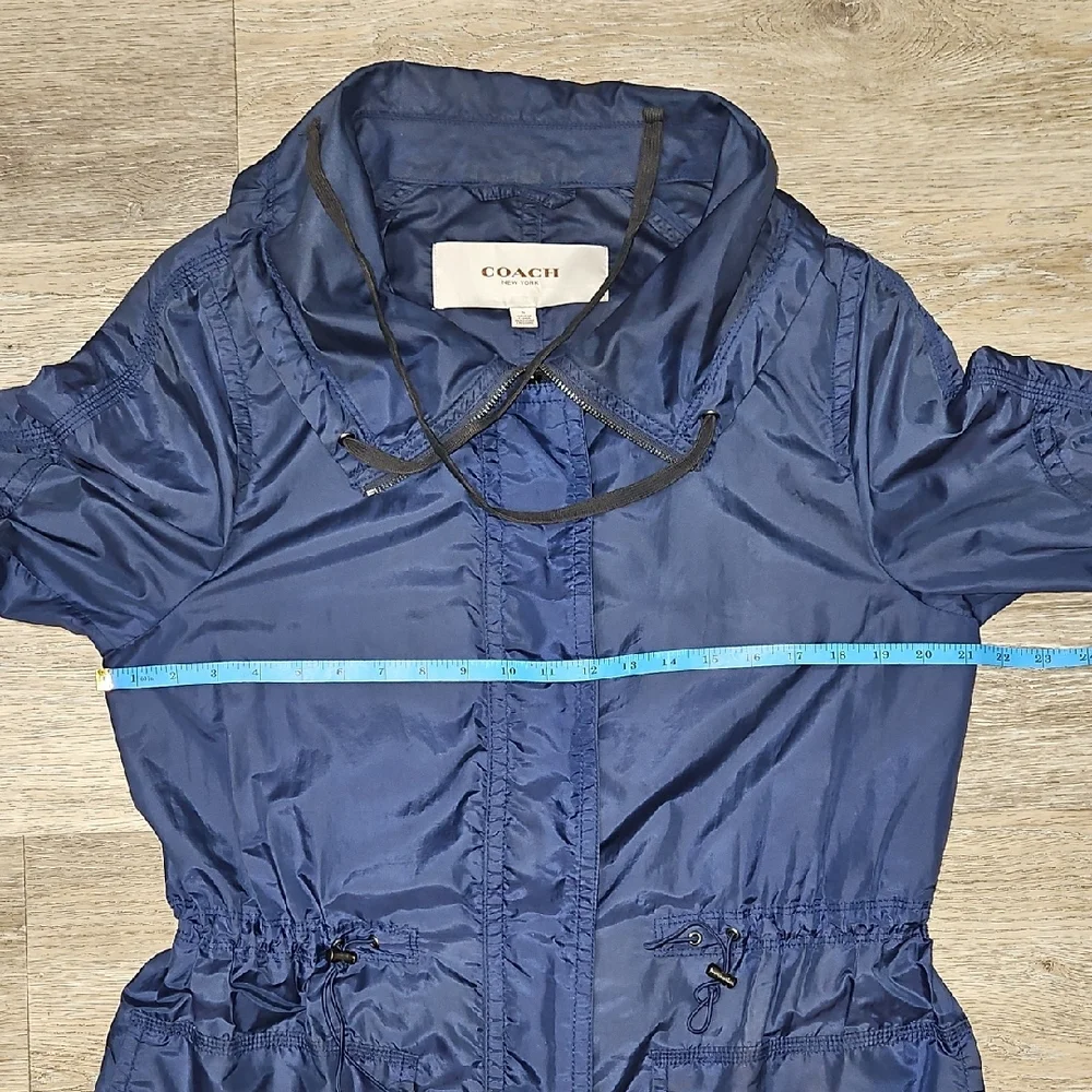 Coach Womens Navy Nylon Lightweight  Jacket Size Small